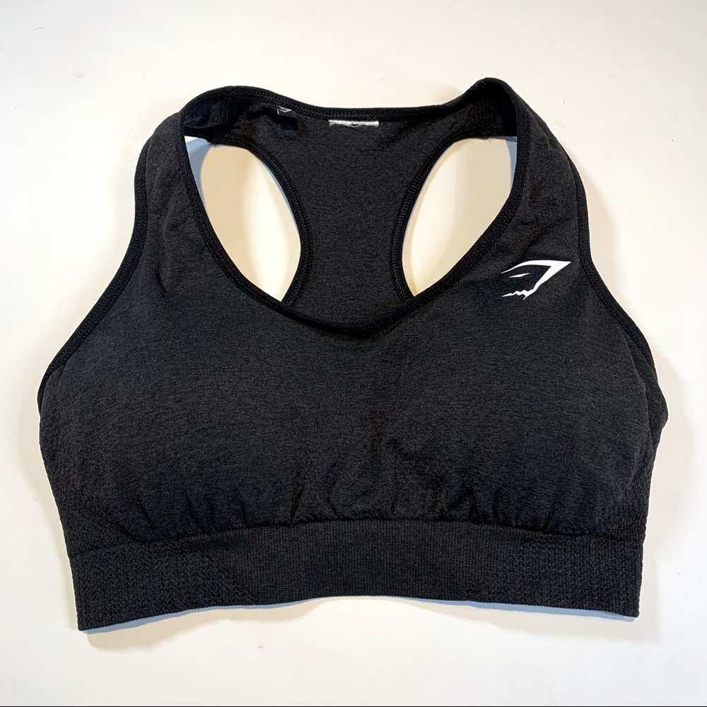 Gymshark dark grey Racerback sports bra - Picture 1 of 7